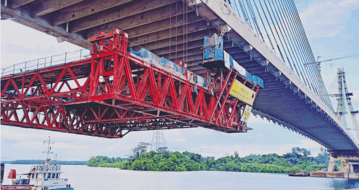 印尼普劳巴朗斜拉桥牵索挂篮项目